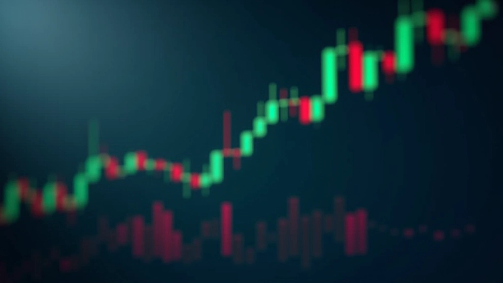Gráfico de análise técnica com barras de volume destacadas em cores diferentes